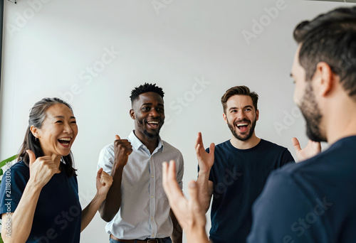 Diverse group of happy busi...