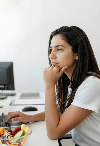 Thoughtful young woman work...
