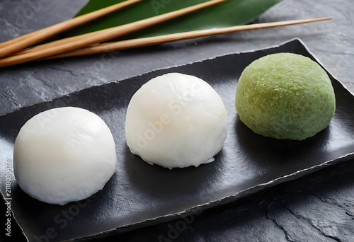 Japanese mochi dessert with...