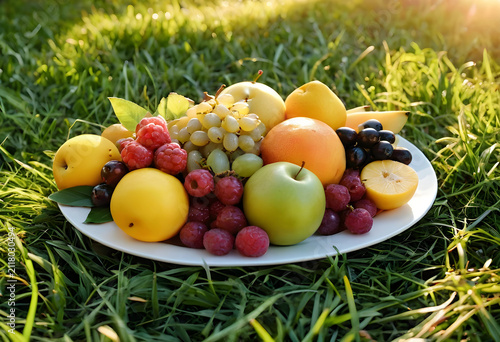 Fresh fruit platter with ap...