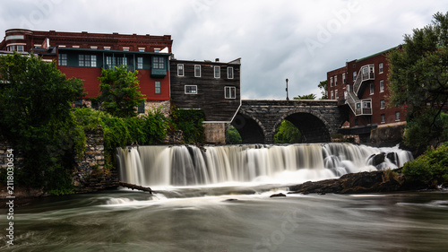 Middlebury Falls of the Otter Creek in Addison County, Vermont, long exposure photo