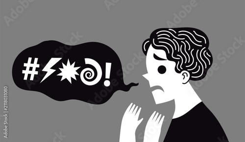person with tourette syndrome experiencing an involuntary verbal outburst