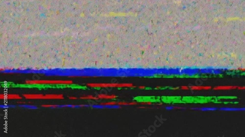 Abstract digital signal interference with vibrant horizontal color lines