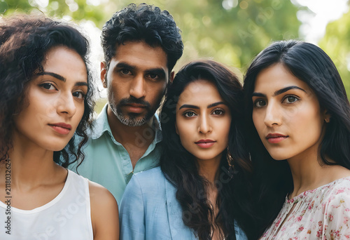 Four young indian adults wi...