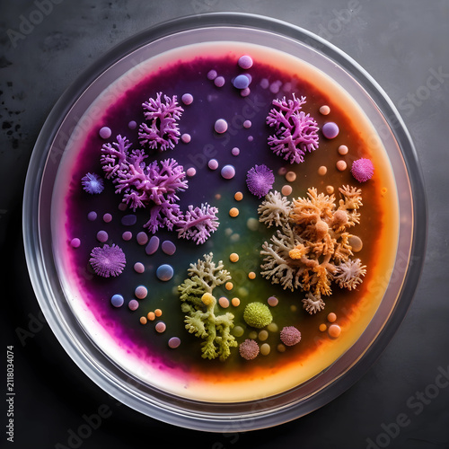 Colorful bacterial colonies...