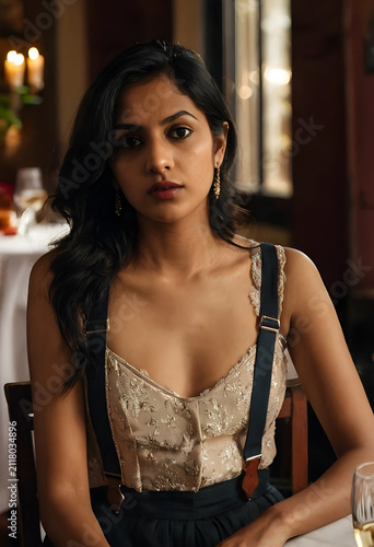 Young indian woman with dar...