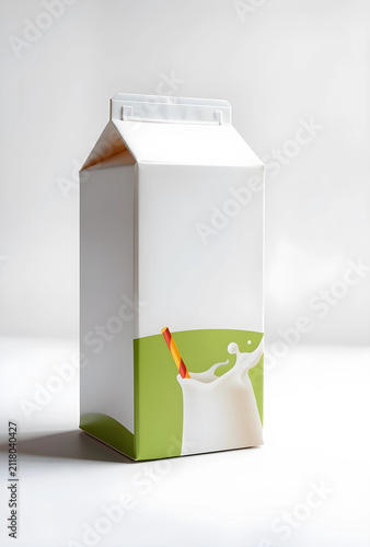 Blank white milk carton wit...