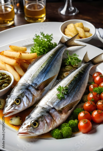 Two whole cooked fish serve...