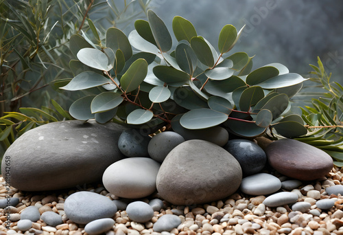 Eucalyptus leaves and smoot...