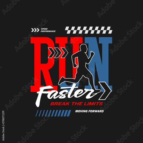 run faster athletics graphic design
