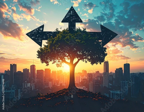 Elevate your brand with a powerful visual metaphor of decision making, choices, and success, perfectly tailored for your next marketing campaign.