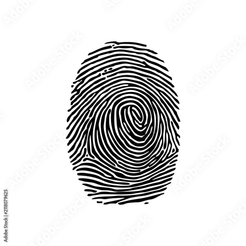 Obraz na plátne hand thumbprint on white background