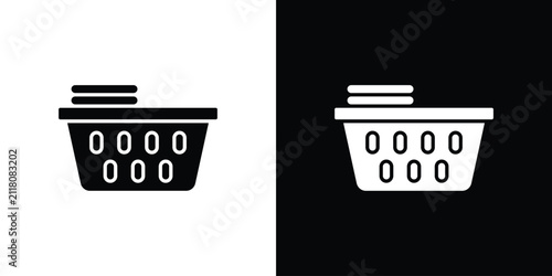 Obraz na płótnie laundry hamper icon simple elements collection