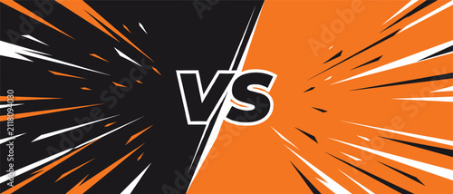Photography Orange and black comic style versus vs battle background perfect for action game