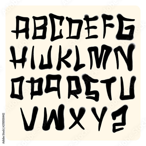 Urban Spray Paint Alphabet Font Set A to Z