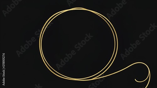 Abstract gold curve on black background