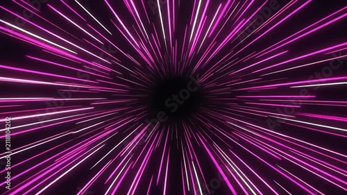 Abstract space wormhole light speed travel animation