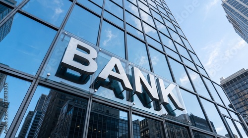 Modern bank building exterior glass facade financial institution architecture