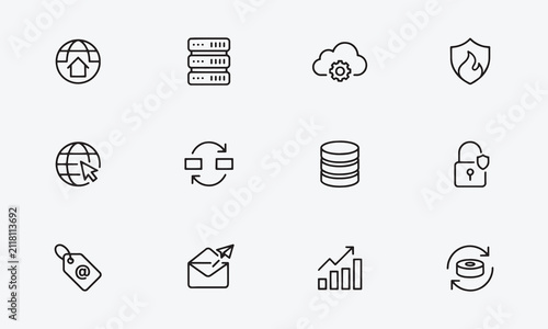 Web Hosting icon set. 