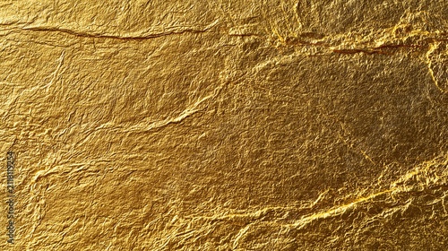 Close-up flat lay of gold leaf gilded surface texture, warm shimmering 22k gold leaf with characteristic fine crackle and variation, studio flat lighting, ultra high resolution luxury background 