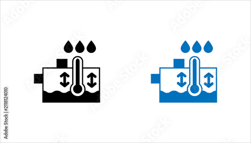 Fotografie Outline icon representing water level measurement and temperature monitoring for industrial systems, plumbing, and environmental control