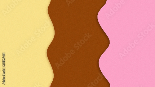 A sculpted wavy edge divides warm beige and deep brown from vivid pink, creating a minimal abstract composition for modern backgrounds or design mockups.