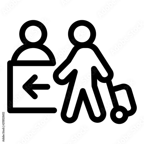 Hotel check in icon. Vector line icon