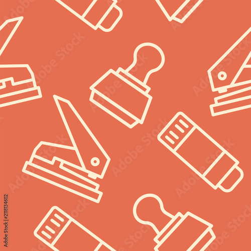 Fotografie Hole punches and ink stamps administrative tool pattern