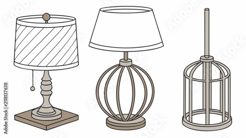 Modern and decorative interior table lamps set with interior lighting electric