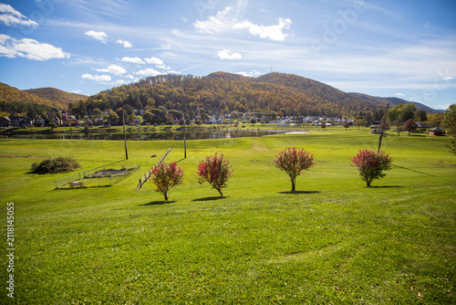 Galeton at Galeton Pennsylvania in Fall. View from PA route 6. Fall colors.