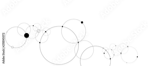 Abstract connecting dots and circles. Abstract vector illustration with abstract floral background