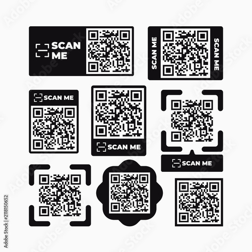 Bold QR Code Frame Set With Scan Me Text for Marketing
