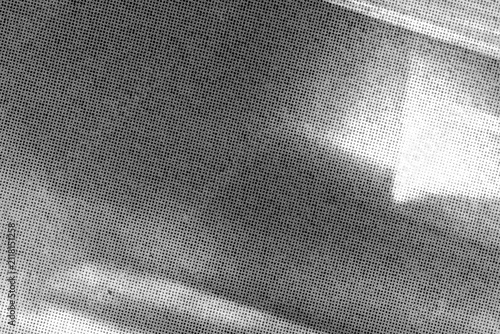 Macro halftone of diagonal faceted gradient planes with dark and light shading, black printed pattern isolated on transparent background.