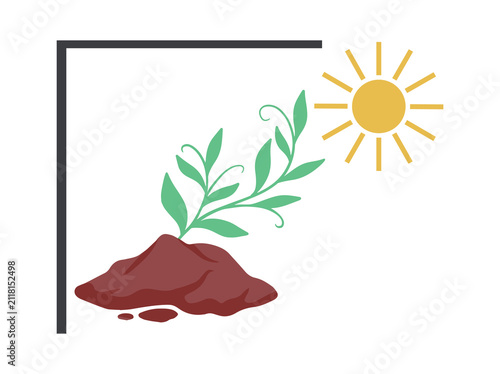 Obraz na plátne Phototropism Plant Clip Art Illustration
