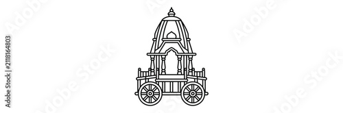 Fotografie Jagannath Rath Yatra Traditional Indian Hindu Festival Chariot Line Art Vector I