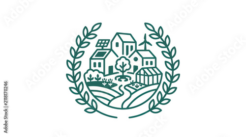 Green house village eco friendly homes.