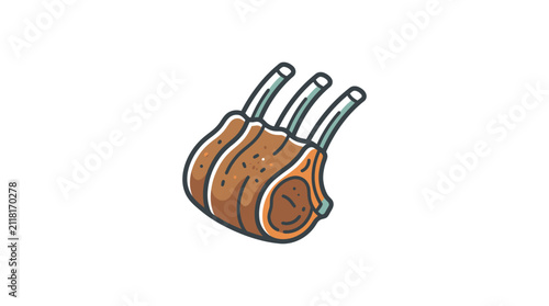Grilled Pork Chop Meat Cut.