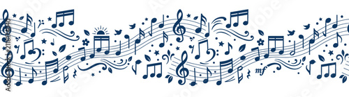 Canvas Print Abstract Musical Notes Border Design