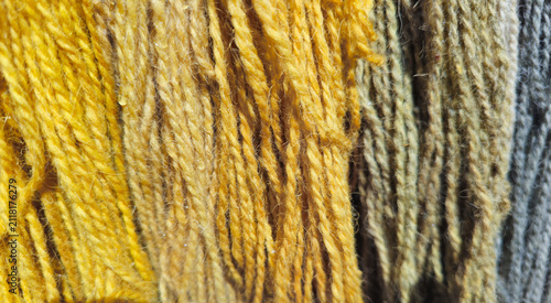 Vibrant Golden and Muted Grey Yarn