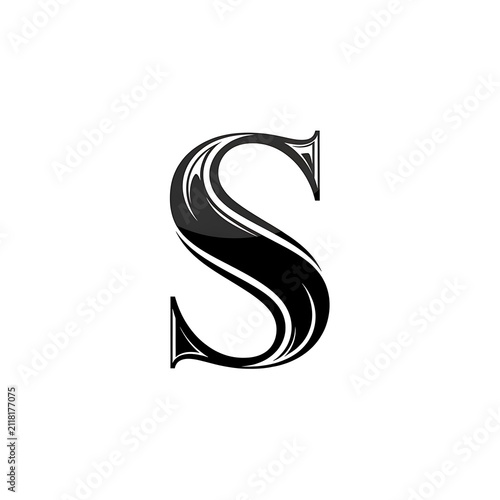 Elegant Black Letter S Logo Design on White Background.