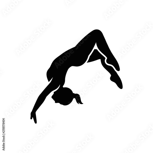 Gymnast performing a backbend silhouette.
