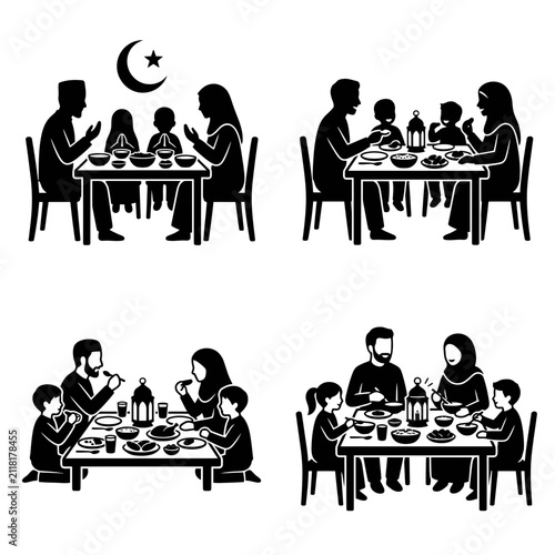 Family Gathering for a Meal Together.