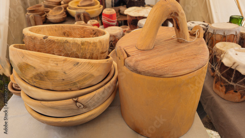 Handcrafted Rustic Wooden Bowls and Container
