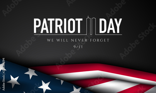 Patriot day, september 11 background, we will never forget, united states flag posters, modern design
