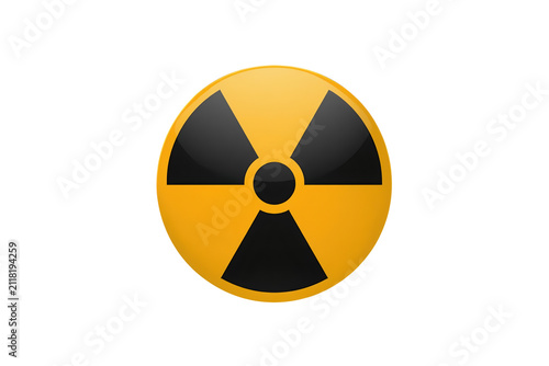 Circular yellow radioactive danger sign