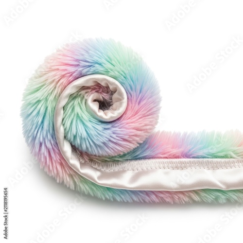 Pastel Rainbow Spiral Fabric Rosette Flower Embellishment