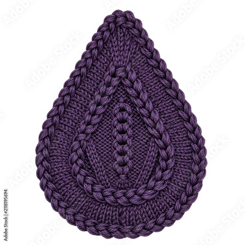 Purple Crochet Circle Mandala Motif Handcrafted Textile Art