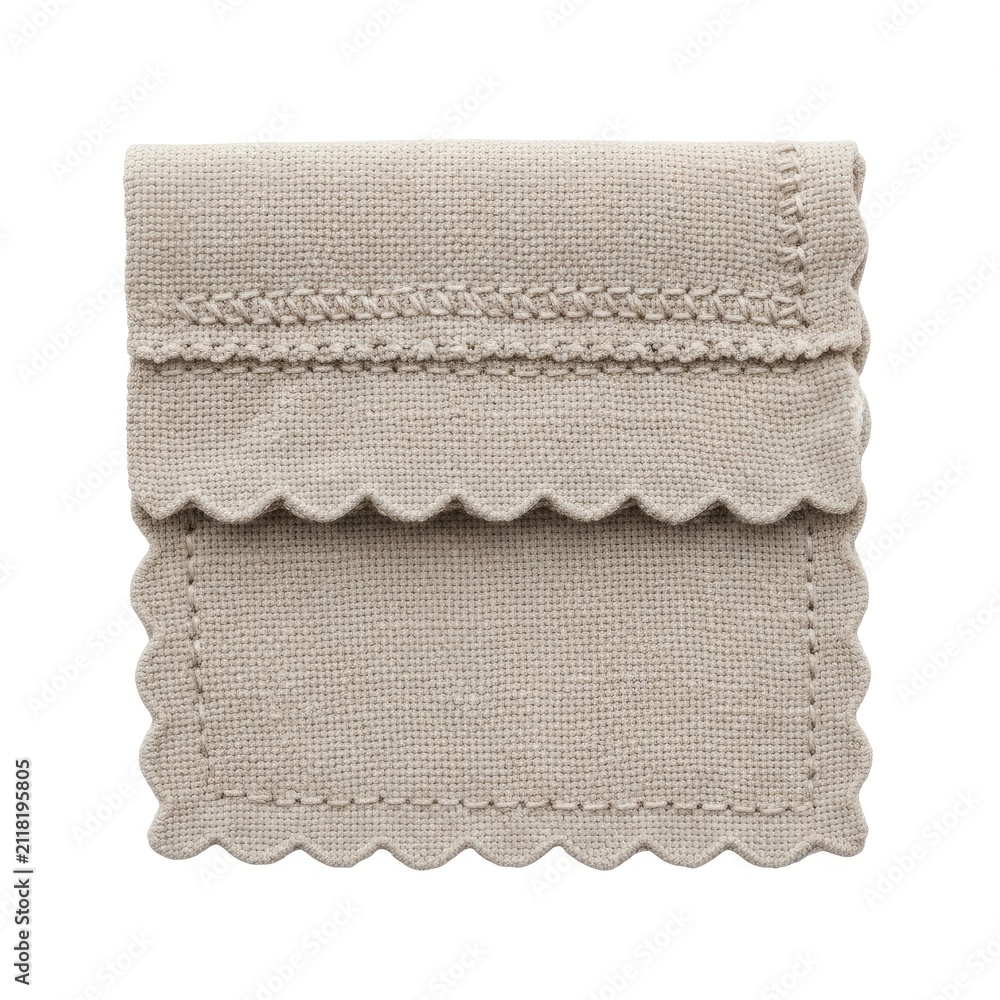 Fototapeta premium Square White Quilted Fabric Background Texture Sample