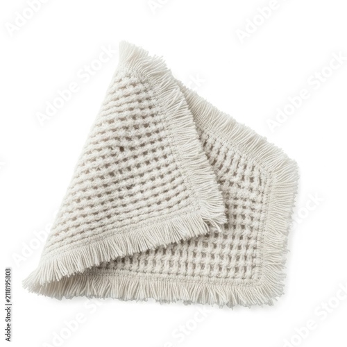 Square White Waffle Weave Fabric Sample for Textile Design