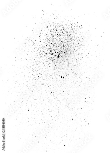 Konstfotografi Fine black spray paint particles scattered over transparent background isolated image